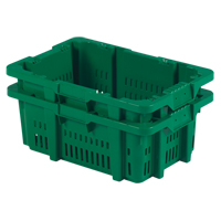Food Handling Plastic Stack-N-Nest Container, 16" x 23.9" x 8.8", Green Duraquip Inc