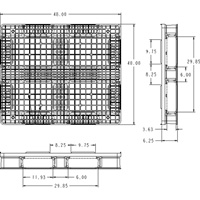 Palette en plastique RachoCell, Accès de Quatre côtés, 48" lo x 40" la x 6-1/3" h CG005 | Duraquip Inc