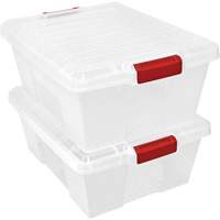 Plastic Latch Container, 15.875" W x 21" D x 7.75" H, Clear Duraquip Inc