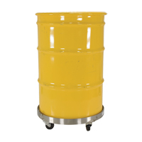 Chariots pour barils, Acier inoxydable, Capacit&eacute;e 800 lb, Diam&egrave;tre 23-1/4", Roue en Caoutchouc Duraquip Inc