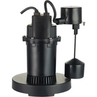 Pompe de puisard submersible thermoplastique, 2560 gal./h, 115 V, 4,6 A, 1/3 CV DC842 | Duraquip Inc