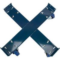 Chariot pour baril, Acier, Capacit&eacute;e 1400 lb, Diam&egrave;tre 24", Roue en &eacute;lastique bleu Duraquip Inc