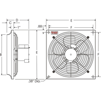 Ventilateurs muraux d'usage général, Commercial, Dia 10", 2 vitesses EA376 | Duraquip Inc