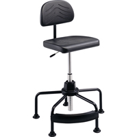 Industrial Seating, Stationary, Adjustable, 17" - 35", Polyurethane Seat, Black Duraquip Inc