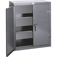 Armoires de rangement hauteur comptoir, Acier, 2 Tablettes, 36" h x 24" la x 20" P, Gris Duraquip Inc