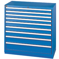 Armoires de rangement avec tiroirs, 9 tiroirs, 40-1/4" la x 22-1/2" p x 41-3/4" h, Bleu brillant Duraquip Inc