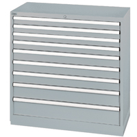 Armoires de rangement avec tiroirs, 9 tiroirs, 40-1/4" la x 22-1/2" p x 41-3/4" h, Gris Duraquip Inc