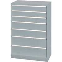 Drawer Cabinets, 7 Drawers, 40-1/4" W x 22-1/2" D x 59-1/2" H, Grey Duraquip Inc