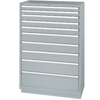 Drawer Cabinets, 10 Drawers, 40-1/4" W x 22-1/2" D x 59-1/2" H, Grey Duraquip Inc