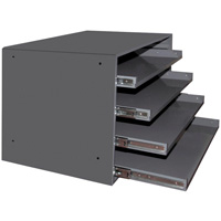 Casiers pour boîtes à compartiments, Acier, 4 compartiments, 20" la x 15-3/4" p, 15" h, Gris FI361 | Duraquip Inc