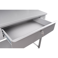 Open Floor Style Shop Desk, 34-1/2" W x 30" D x 53" H, Grey FI519 | Duraquip Inc
