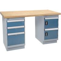 &eacute;tabli, Porte & tiroirs, Cap 2500 lb, 72" la x 36" p, 34" h Duraquip Inc