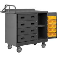 Armoire d'&eacute;tabli mobile avec bacs, Acier Surface Duraquip Inc