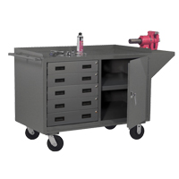 Mobile Workbench Cabinet, Steel Surface Duraquip Inc