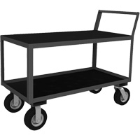 Low Profile Instrument Cart, 2 Tiers, 24-1/4" W x 39" D x 40-15/16" H, 1200 lbs. Cap. Duraquip Inc