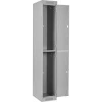 Clean Line Lockers, 2 -tier, Bank of 4, 48" x 18" x 72", Steel, Grey, Rivet (Assembled) Duraquip Inc