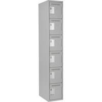 Petits casiers Clean Line, 6 niveaux, 12" x 18" x 72", Acier, Gris, Rivet (assembl&eacute;) Duraquip Inc