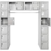 Assembled Archettes Clean Line Economy Lockers, 16 -tier, Bank of 3, 18" x 72" x 12", Steel Duraquip Inc