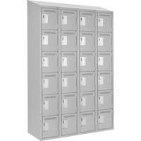 Clean Line Lockerette , 6 -tier, Bank of 4, 48" x 18" x 78", Steel, Grey, Rivet (Assembled) Duraquip Inc