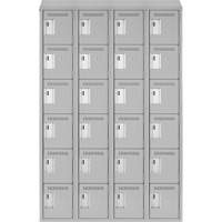 Clean Line Lockerette , 6 -tier, Bank of 4, 48" x 18" x 78", Steel, Grey, Rivet (Assembled) Duraquip Inc