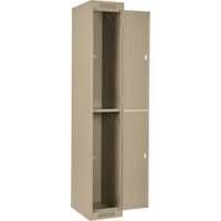 Clean Line Lockers, 2 -tier, Bank of 4, 48" x 18" x 72", Steel, Beige, Rivet (Assembled) Duraquip Inc