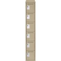 Clean Line Lockerette, 6 -tier, 12" x 18" x 78", Steel, Beige, Rivet (Assembled) Duraquip Inc
