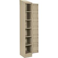 Clean Line Lockerette , 6 -tier, Bank of 4, 48" x 18" x 82", Steel, Beige, Rivet (Assembled) Duraquip Inc