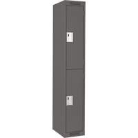 Clean Line Lockers, 2 -tier, 12" x 18" x 72", Steel, Charcoal, Rivet (Assembled) Duraquip Inc