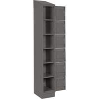 Clean Line Lockerette, 6 -tier, Bank of 4, 48" x 18" x 82", Steel, Charcoal, Rivet (Assembled) Duraquip Inc