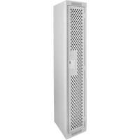 Clean Line Lockers, 12" x 12" x 72", Steel, Grey, Rivet (Assembled), Perforated Duraquip Inc