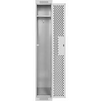 Clean Line Lockers, 12" x 12" x 72", Steel, Grey, Rivet (Assembled), Perforated Duraquip Inc