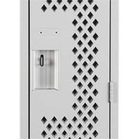 Clean Line Lockers, 2 -tier, 12" x 12" x 72", Steel, Grey, Rivet (Assembled), Perforated Duraquip Inc
