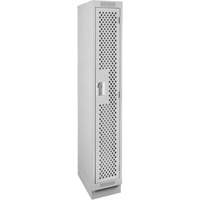 Clean Line Lockers, 12" x 18" x 76", Steel, Grey, Rivet (Assembled), Perforated Duraquip Inc