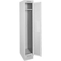Clean Line Lockers, 12" x 18" x 76", Steel, Grey, Rivet (Assembled), Perforated Duraquip Inc
