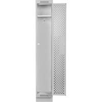 Clean Line Lockers, 12" x 18" x 76", Steel, Grey, Rivet (Assembled), Perforated Duraquip Inc