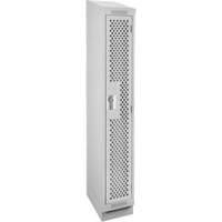 Clean Line Lockers, 12" x 18" x 82", Steel, Grey, Rivet (Assembled), Perforated Duraquip Inc