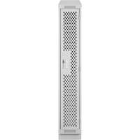 Clean Line Lockers, 12" x 18" x 82", Steel, Grey, Rivet (Assembled), Perforated Duraquip Inc