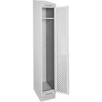 Clean Line Lockers, 12" x 18" x 82", Steel, Grey, Rivet (Assembled), Perforated Duraquip Inc