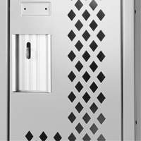 Clean Line Lockers, 12" x 12" x 72", Steel, Grey, Rivet (Assembled), Perforated Duraquip Inc