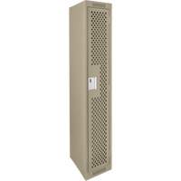 Clean Line Lockers, 12" x 12" x 72", Steel, Beige, Rivet (Assembled), Perforated Duraquip Inc