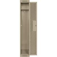 Clean Line Lockers, 12" x 12" x 72", Steel, Beige, Rivet (Assembled), Perforated Duraquip Inc