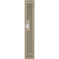 Clean Line Lockers, 12" x 12" x 76", Steel, Beige, Rivet (Assembled), Perforated Duraquip Inc