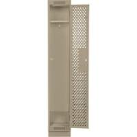 Clean Line Lockers, 12" x 12" x 76", Steel, Beige, Rivet (Assembled), Perforated Duraquip Inc
