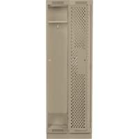 Clean Line Lockers, Bank of 2, 24" x 12" x 76", Steel, Beige, Rivet (Assembled), Perforated Duraquip Inc