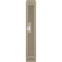 Clean Line Lockers, 12" x 18" x 82", Steel, Beige, Rivet (Assembled), Perforated Duraquip Inc