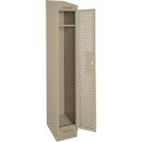 Clean Line Lockers, 12" x 18" x 82", Steel, Beige, Rivet (Assembled), Perforated Duraquip Inc