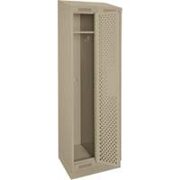 Clean Line Lockers, Bank of 2, 24" x 18" x 82", Steel, Beige, Rivet (Assembled), Perforated Duraquip Inc