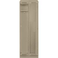 Clean Line Lockers, Bank of 2, 24" x 18" x 82", Steel, Beige, Rivet (Assembled), Perforated Duraquip Inc