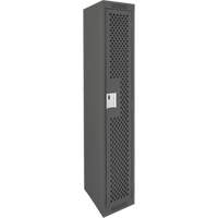 Clean Line Lockers, 12" x 12" x 72", Steel, Charcoal, Rivet (Assembled), Perforated Duraquip Inc
