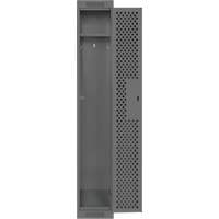 Clean Line Lockers, 12" x 12" x 72", Steel, Charcoal, Rivet (Assembled), Perforated Duraquip Inc